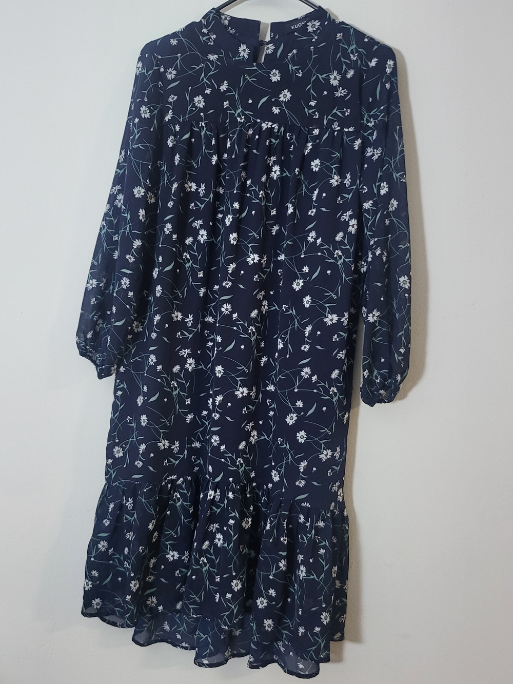 Navy Floral Midi Dress